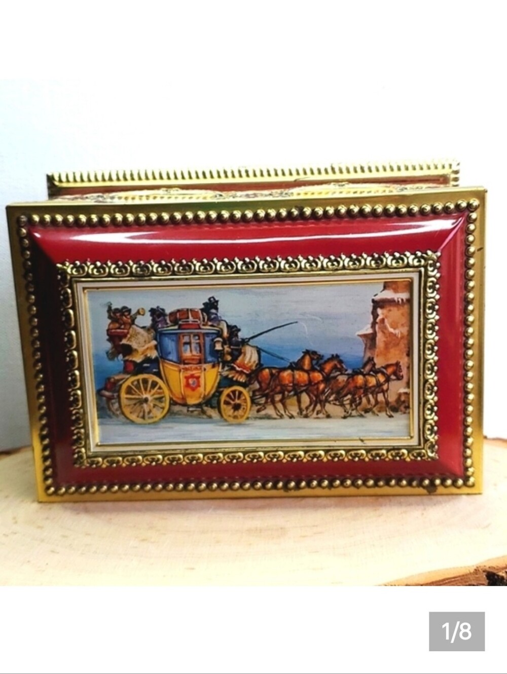 Vintage Cookie Carriage Tin Box Klann Quality West Germany